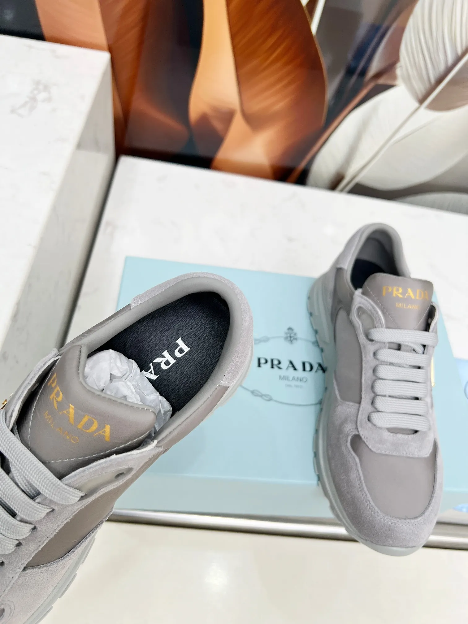 👟👟Ex-factory price 540👟👟 Prada "PRADA.." 2025 explosive model has been shipped. , original 1:1 development, four colors available 35--41 "Code 34 and 41 can be customized and cannot be returned or exchanged"